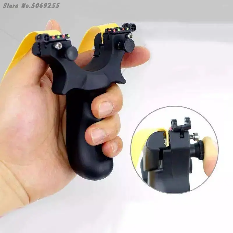 

Top Selling Resin Slingshot Catapult with Flat Rubber Band Outdoor Hunting Shooting Slingshot Laser Aiming Slingshot