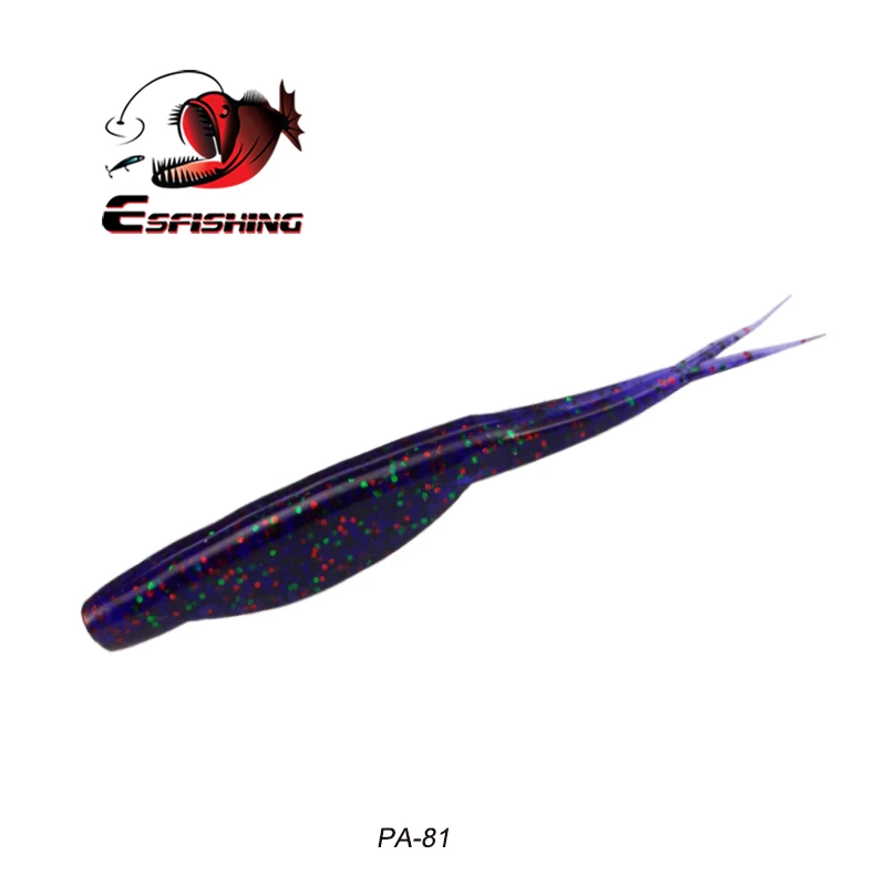 PA81 Esfishing гольян приманка супер Fluke 120 мм 6 шт. рыболовные приманки мягкие приманки Leurre souple Карп Рыбалка на щуку Черный Гольян - Цвет: PA81