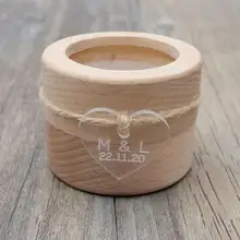 Personalized Wedding Ring Box,Engagement Ring Bearer Box,Rustic Ring Box with Heart,Wedding Gift