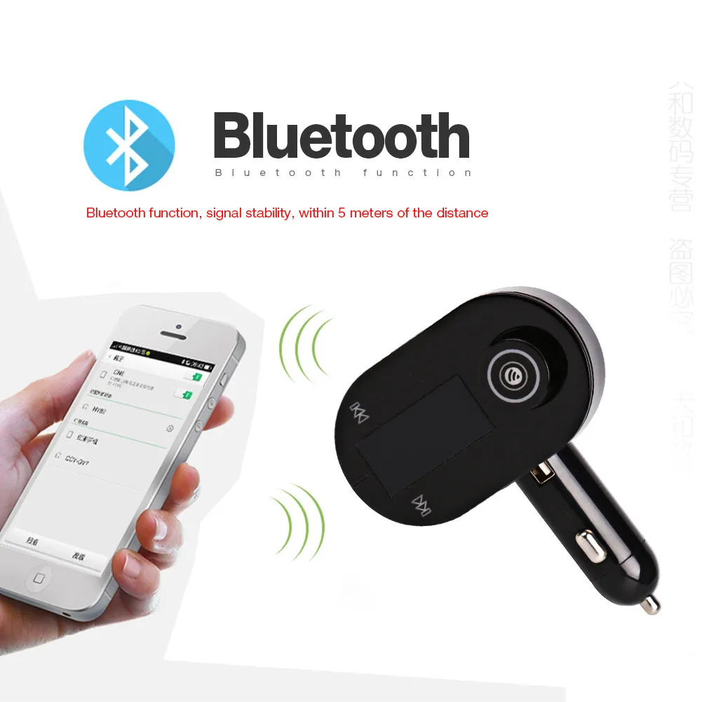 MP3-плеер Bluetooth fm-передатчик Bluetooth автомобильный комплект громкой связи fm-передатчик радио MP3-плеер USB зарядное устройство и AUX usb зарядка