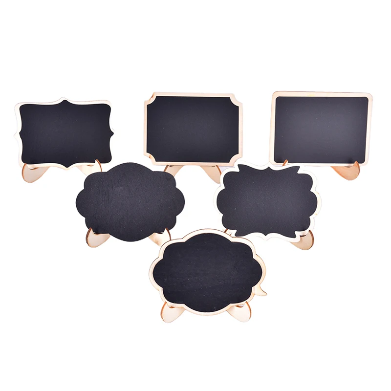Wooden Blackboard Wooden Chalkboard 1PC Mini Wooden Blackboard Portable Message Board Chalkboard Stand Universal Wedding Party Table Decor Tags