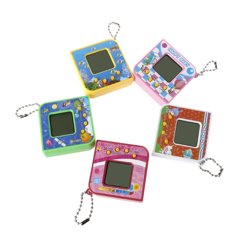 

Cute Square Shape LCD Virtual Digital Pet Electronic Game Machine With Keychain new
