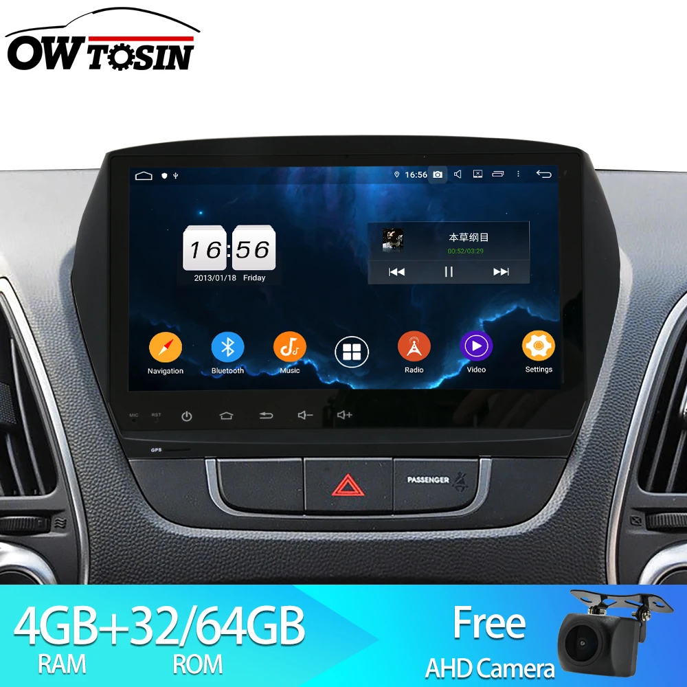 Owtosin Car Radio Multimedia Video Player Navigation GPS Android 9.0 For Hyundai IX35/Tucson 2010-2015 4GB RAM 32GB ROM | Автомобили и