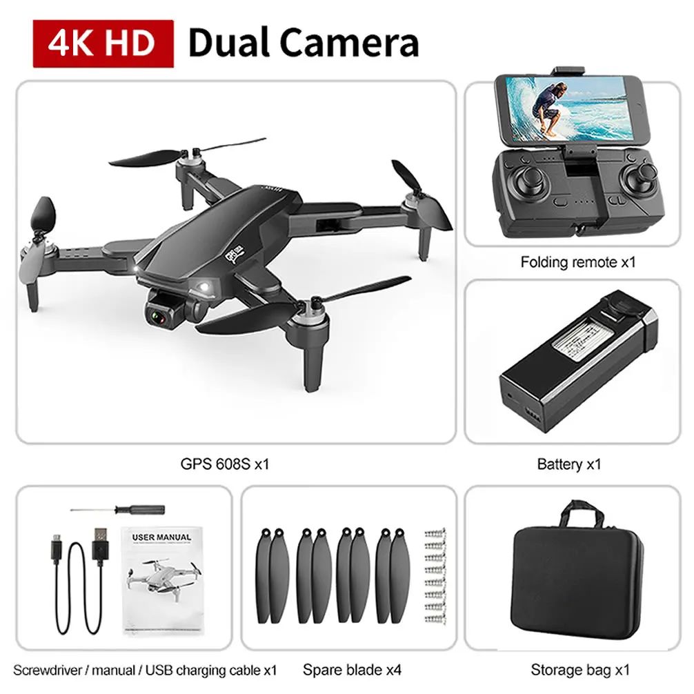 GPS 6K RC Drone UAV with HD Camera Aerial Photography Remote Control Helicopter Quadcopter Aircraft High Quality 3km Flying Dron camera quadcopter drone with camera and remote control RC Quadcopter