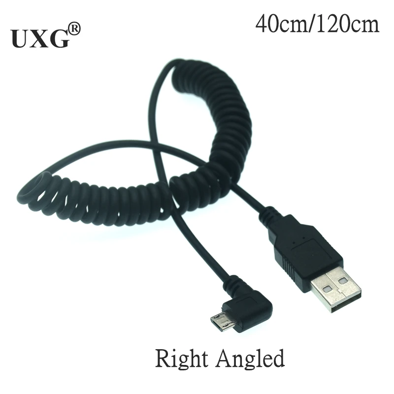 Micro USB 90-Degree Right Angle to USB Male Spring Retractable Cable - 1m Description Image.This Product Can Be Found With The Tag Names Computer Cables Connecting, Computer Peripherals, Micro usb, PC Hardware Cables Adapters