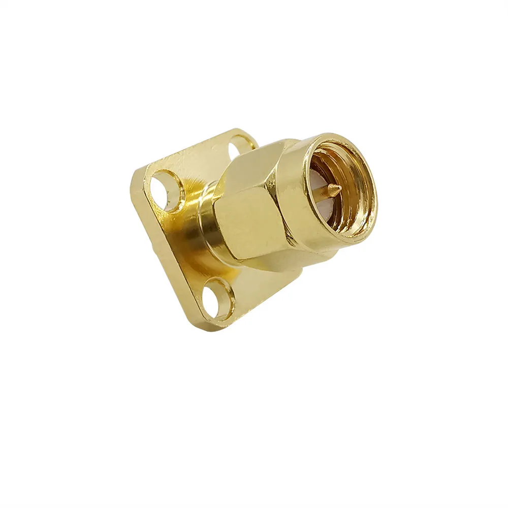 1Pcs RF Coaxial SMA Adapter Male Plug 4 Hole Flange Panel Fixed Mount Connector | Обустройство дома