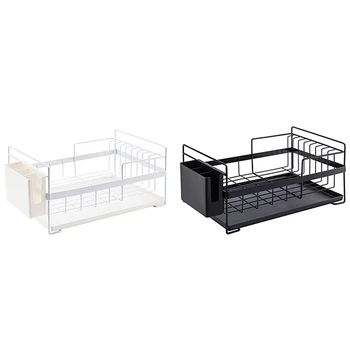 

Kitchen Storage Organizer Dish Drainer Drying Rack Kitchen Sink Holder Tray For Plates Bowl Cup Tableware Shelf Basket
