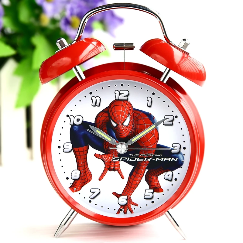 hek grafiek boter Disney Spiderman Spiderman Anime Kinderen Jongen Nachtkastje Wekker Mute  Rinkelen Creative Eenvoudige Licht Klok|Smart watches| - AliExpress
