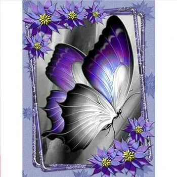 

Purple Butterfly 5d diy diamond painting animal diamond embroidery mosaic cross stitch rhinestone art home decor drop shipping