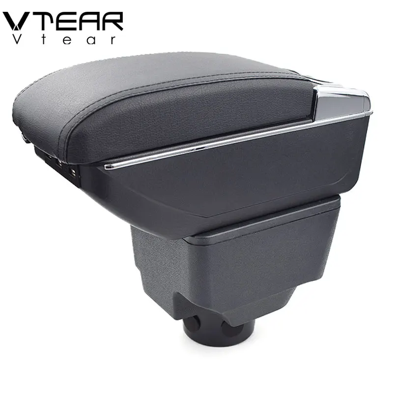 

Vtear For Hyundai Elantra XD car armrest leather arm rest raised car-styling USB interface storage box center censole cup slot