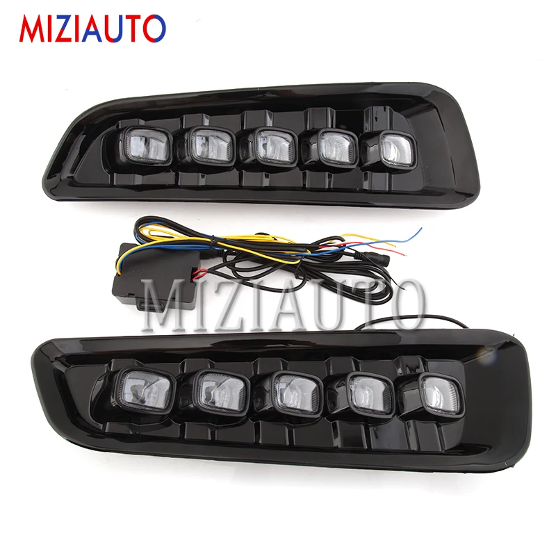 MIZIAUTO 2 шт. вождения светильник Светодиодный дневной светильник тумана светильник s дневные ходовые огни для Ford F150 Raptor SVT желтый сигнал
