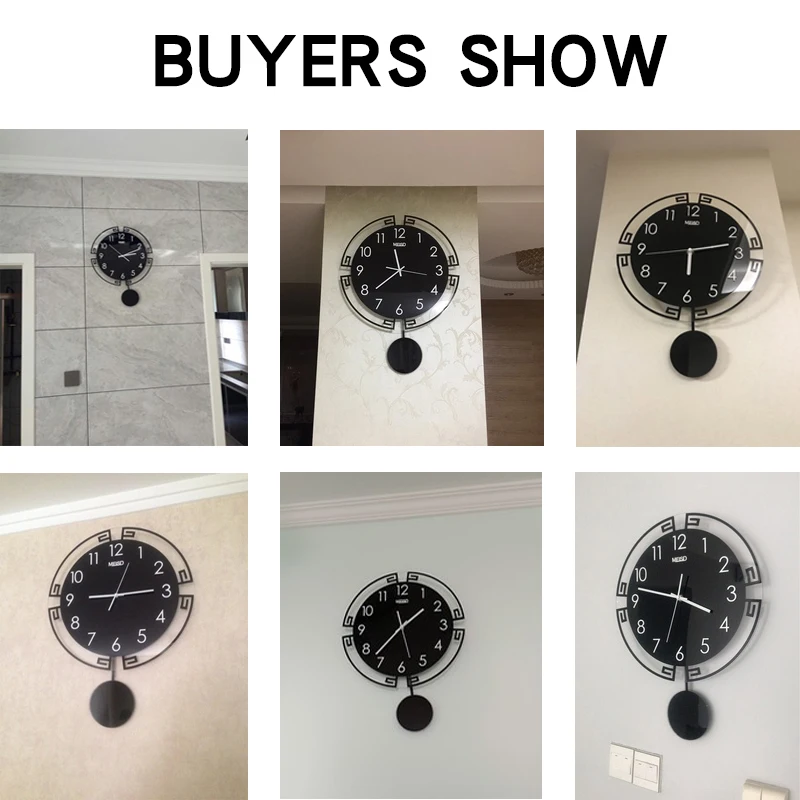 Tanie Vintage 3D cyfrowy zegar ścienny Swing nowoczesny Design akrylowe wahadło kreatywny zegarek salon dekoracji wnętrz wiszące zegary