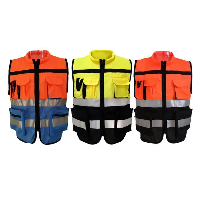 Security Safety Reflective Vest Workwear with Pocket for Traffic Warning 4
