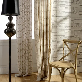 

Modern European Curtain Artificial Cotton Embroidered Curtain Window Factory Direct Sale Curtain Living Room dining room Bedroom
