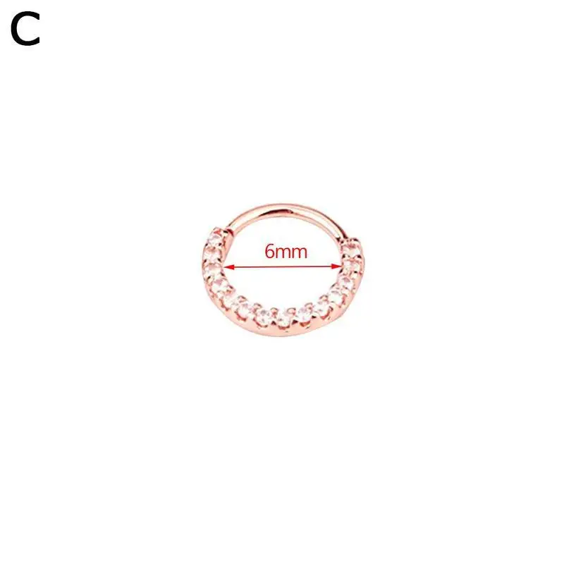 Обруч ноздри кольцо цветок спиральный для хряща Tragus серьги хрящи обруч серьги ювелирные изделия - Окраска металла: C
