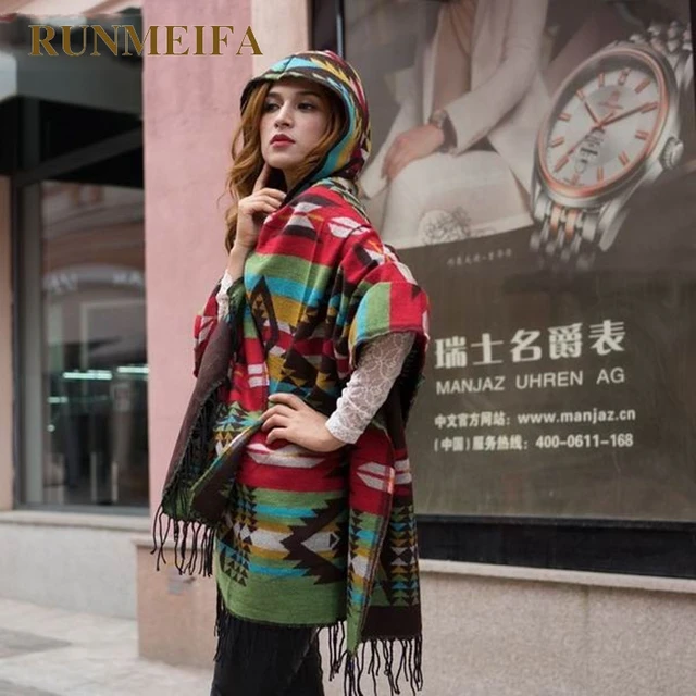 Womens Poncho Blanket Scarf, Poncho Scarf Women Winter