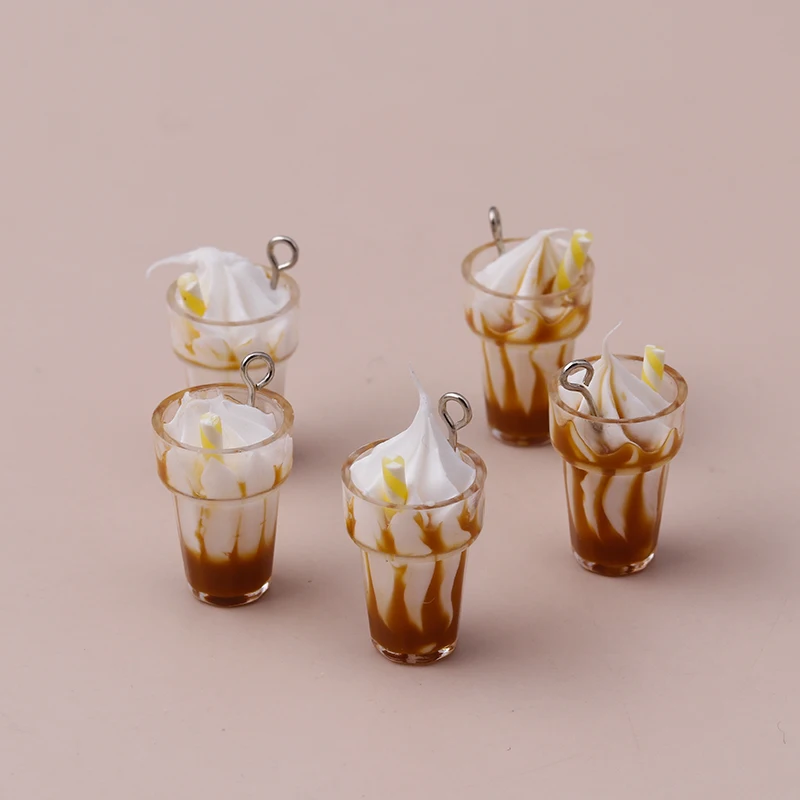 10pcs 26x13mm Cartoon 3D Resin Ice Cream Charms for DIY Making Pendants Necklaces Cute Earrings Handmade Bracelets