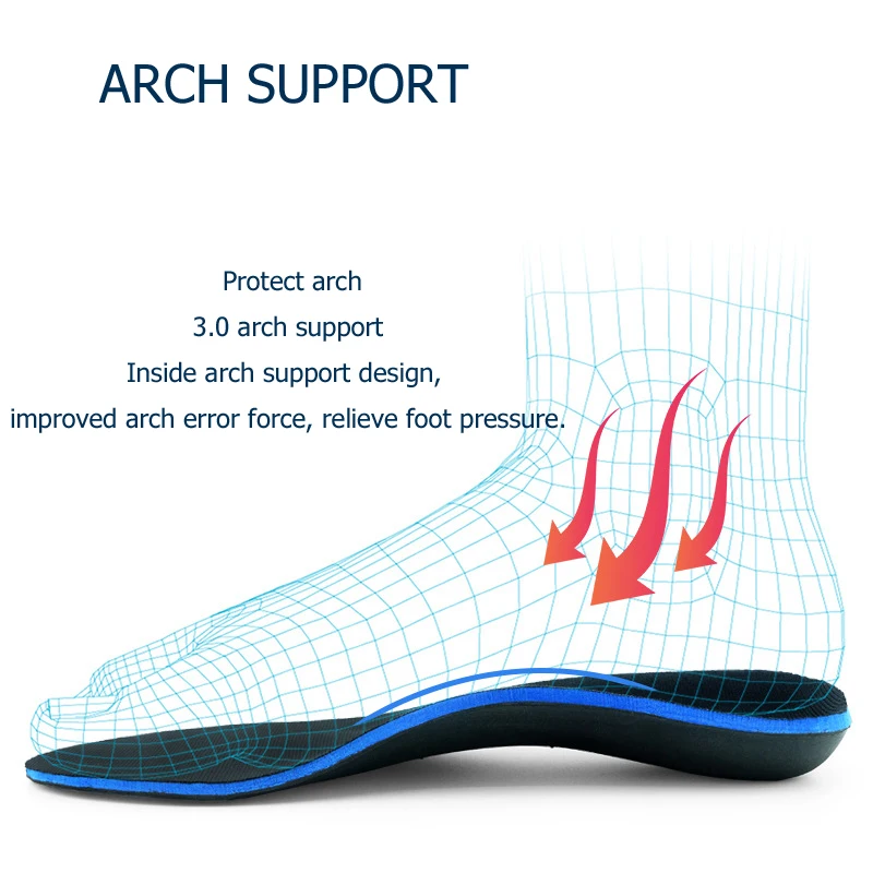 Orthopedic Insoles Plantar Fasciitis Flat Feet Orthopedic Shoe Pad Arch Support Insoles for Men/Women Relieve Foot Pain