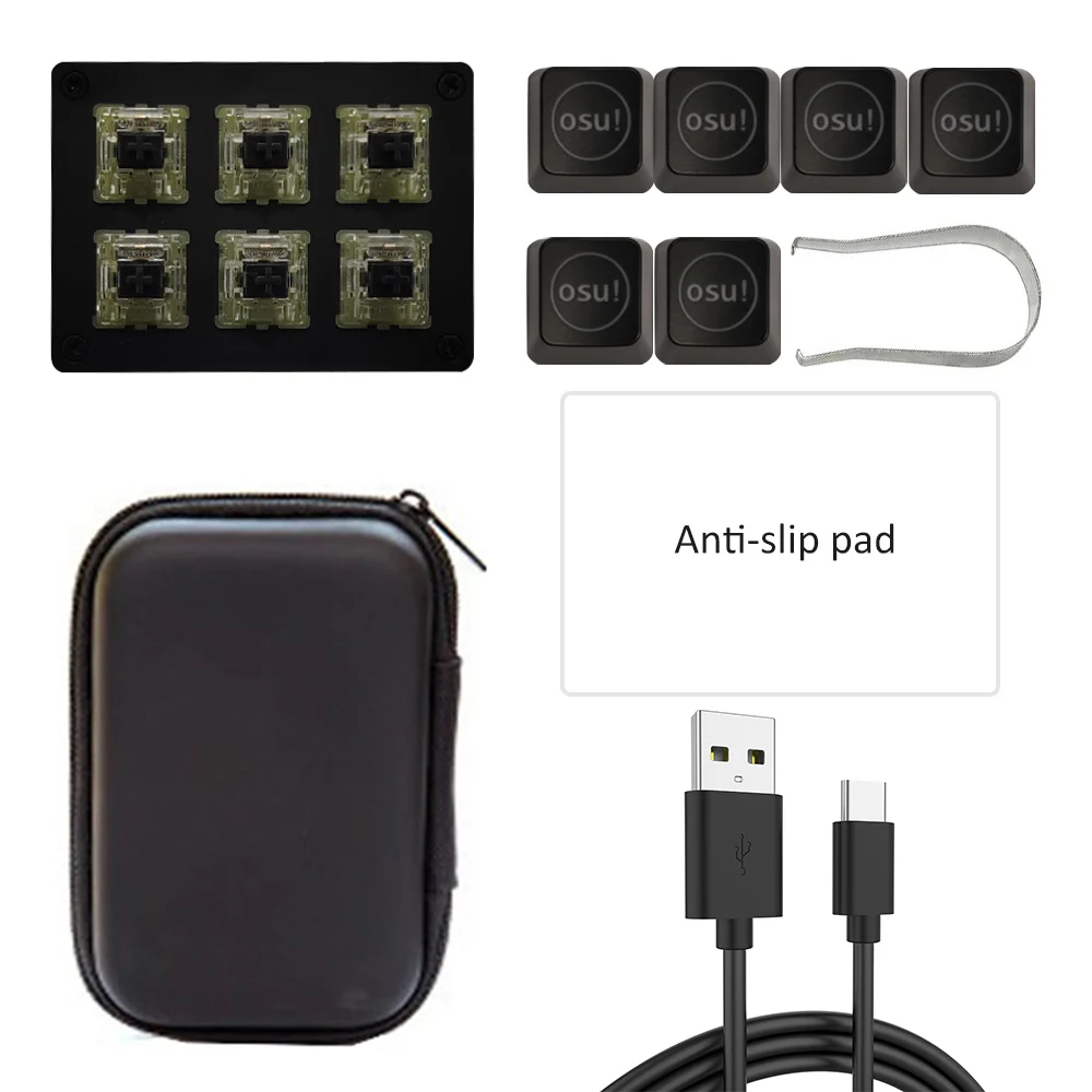 Black switch Usb type-c 6 клавиш мини механическая клавиатура с горячей вилкой Cherry Mx Переключатель PC Пробуждение сна мощность медиа горячий ключ игровой RGB OSU клавиатура - Цвет: Black switch