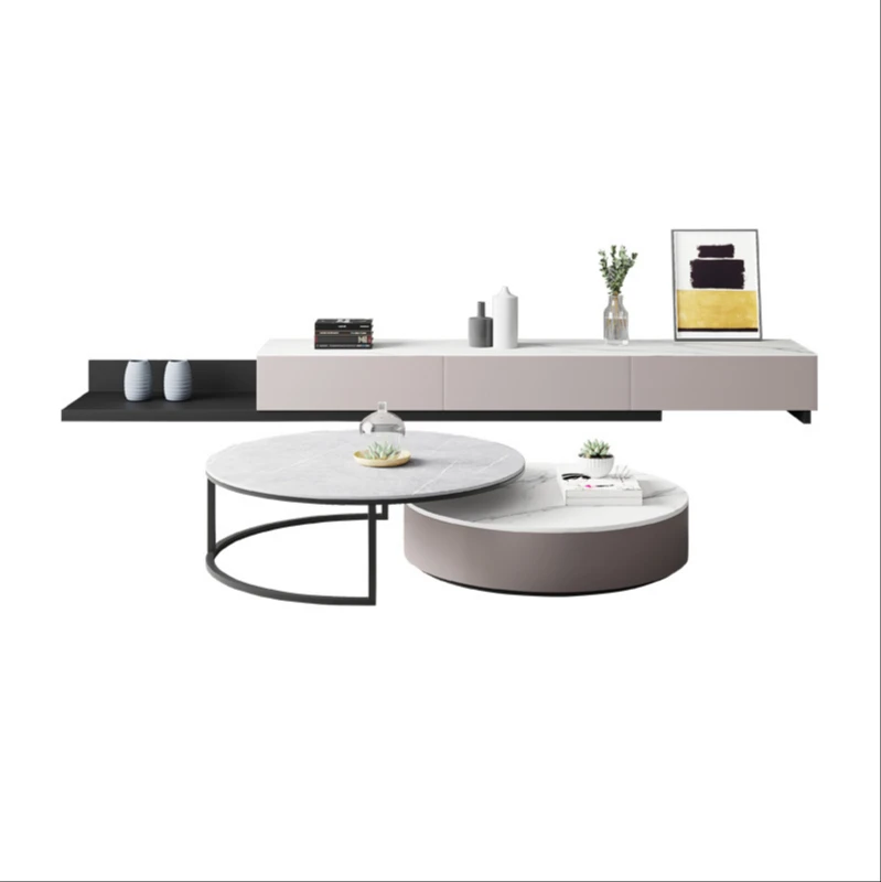 

Кофейный столик, комбинированный кофейный столик для гостиной в скандинавском стиле, маленький домашний простой современный Телескопический круглый журнальный столик для хранения