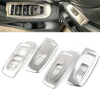 

4Pcs/Set Car Interior Window Switch Panel Decorative Cover Trim For Subaru Forester 2019 2020 Stainless Steel