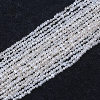 

Factory Cheap Price 3mm White Freshwater Baroque Pearl loose Strand