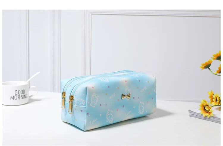 Speed-a New Style Cartoon Printed Travel Double Layer Cosmetic Bag Storgage Bag Wash Bag Supplies Cosmetics Case