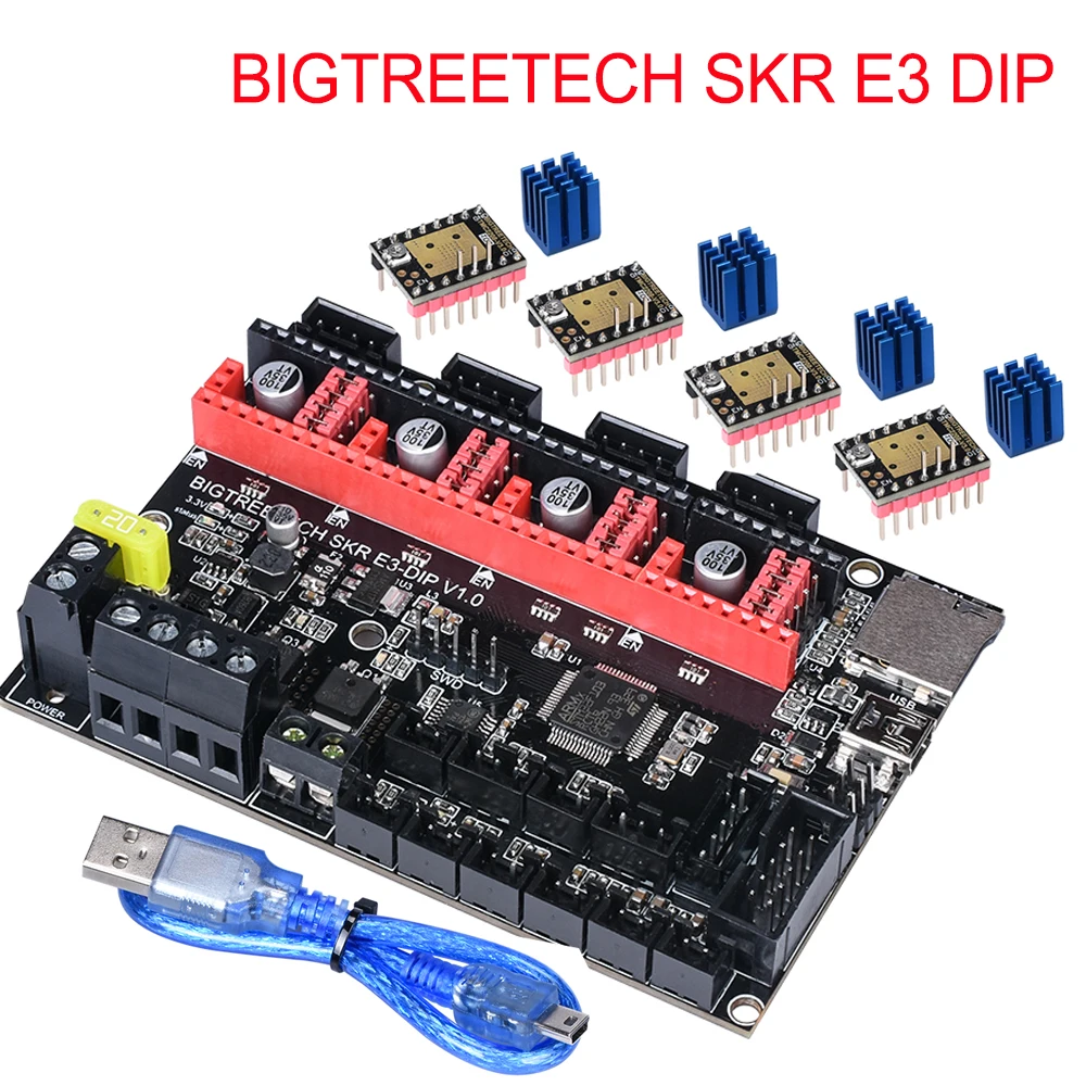 BIGTREETECH SKR mini E3 плата управления 32 бит с TMC2209 UART для Creality Ender 3/5 TMC2208 части 3d принтера VS SKR V1.3 E3 DIP - Цвет: E3 DIP TMC2208 UART