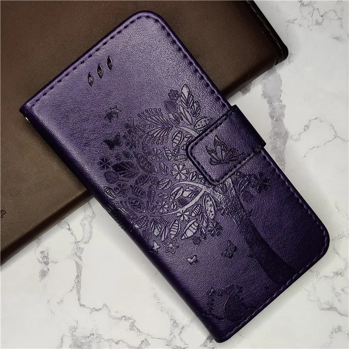 Фиолетовый Роскошный чехол-книжка из искусственной кожи для Xiaomi Redmi Note 3, 4, 4X, Note 5, 6, 7 Pro, кошелек с отделениями для карт, чехол-подставка для Redmi G0, 6 Pro, Redmi 7 - Цвет: Фиолетовый