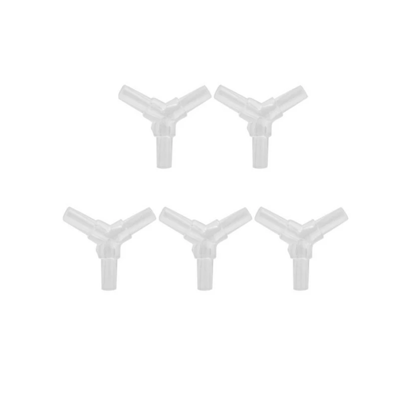 5 10Pcs 3 Way Clear Connector Air Oxygen Valves Aquarium Fish Tank Tubing Y-Shaped