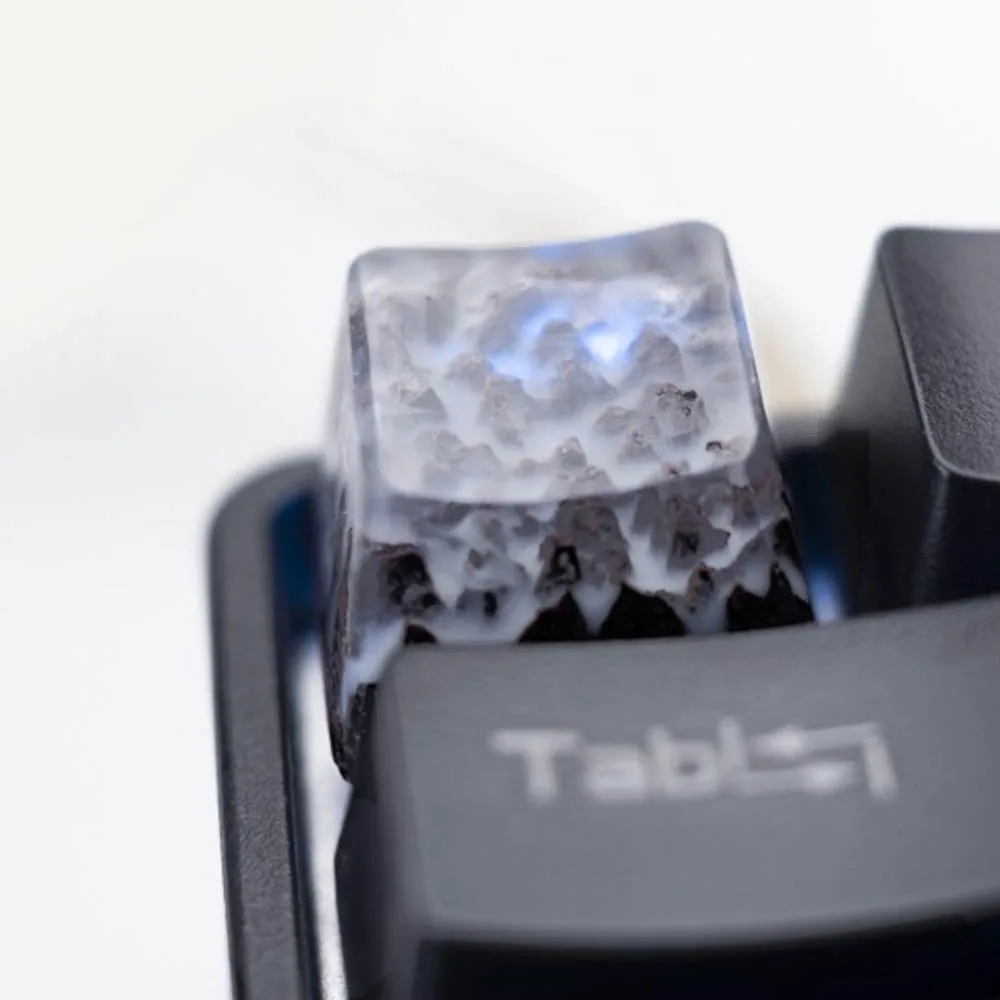 Индивидуальные 3D Handmand деревянные смолы подсветка Keycap для вишневого переключателя механическая клавиатура DIY синий черный снег горный Дизайн OEM