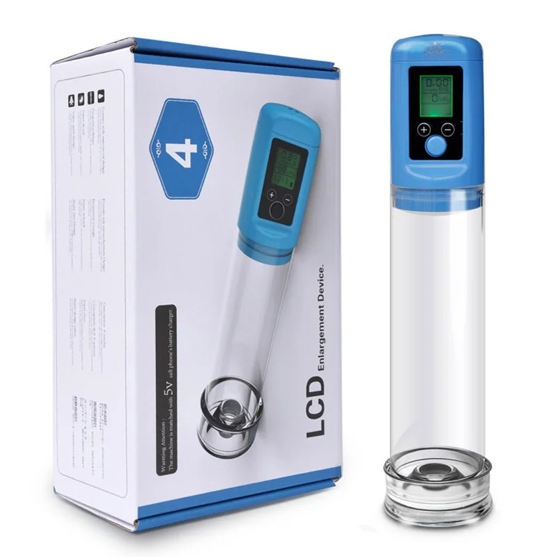 Nueva pantalla LCD Enalrger bomba de pene ayuda Dispositivo de erección USB recargable Proextender