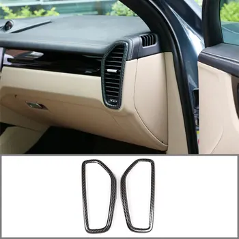 

For Porsche Cayenne 2018 2019 Real Carbon Fiber Accessories Car Dashboard Air Conditioning Vent Frame Trim