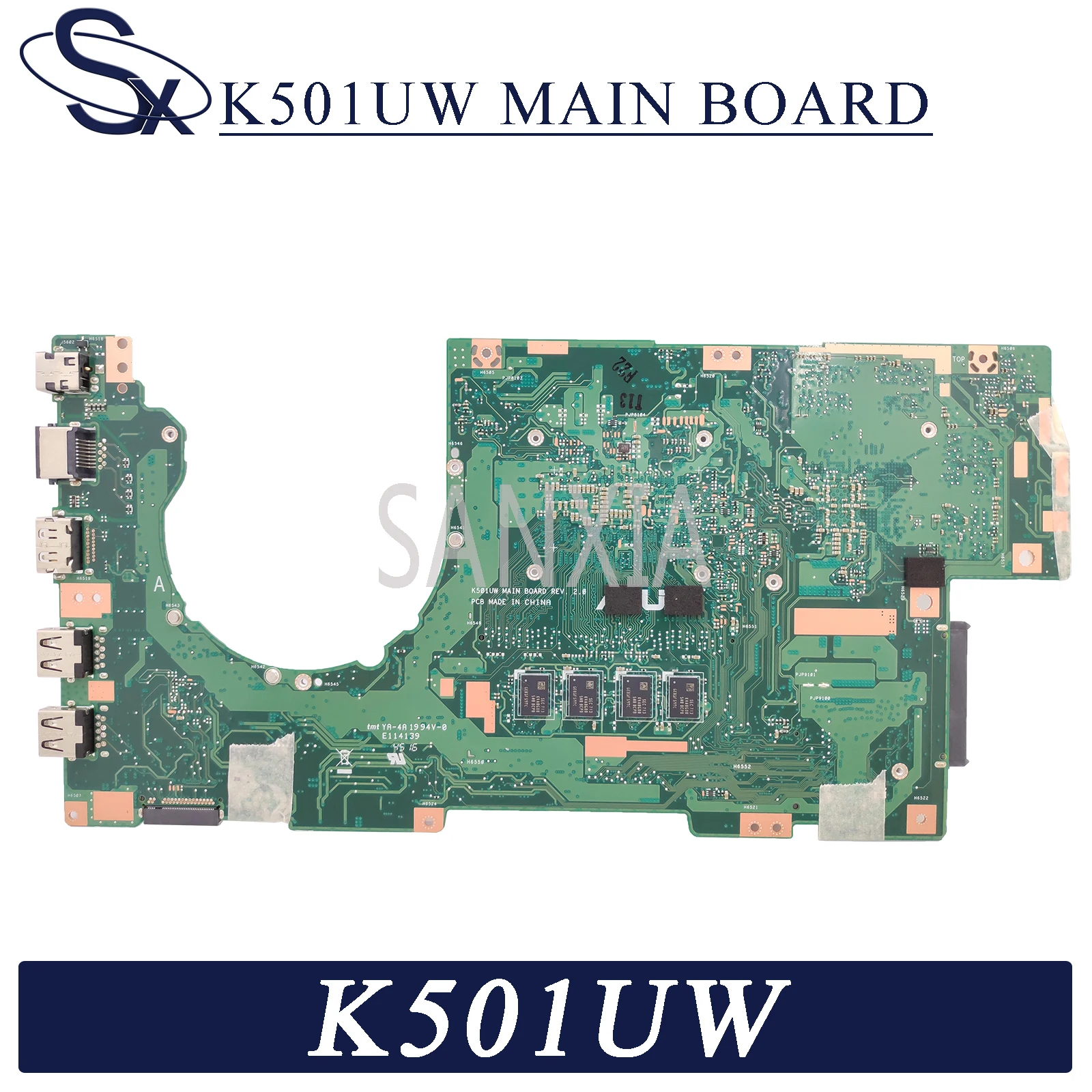 Материнская плата KEFU K501UW для ноутбука ASUS K501UXM K501UQ оригинальная материнская DDR4 4G