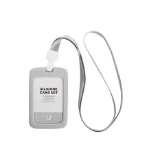 1pc silicone titular do cartão de identificação nome do empregado capa de cartão de identificação de segurança pass tag certificado de trabalho identidade crachá id caso de negócios