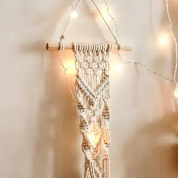 

Handmade Woven Macrame Plant Pot Tray Cotton Rope Hanging Basket Macrame Plant Hanger Indoor Garden Decor Supplies NEW