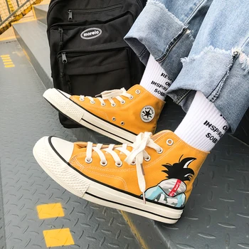 

Goku Cartoon Canvas Shoes Ulzzgang Korean Style Fashion Streetwear Sneakers Men