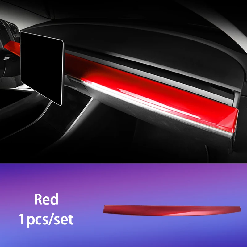 Центральная боковая Накладка для Tesla модель 3 аксессуары/автомобильные аксессуары модель 3 tesla три tesla модель 3 карбон/аксессуары - Название цвета: Red 1pcs