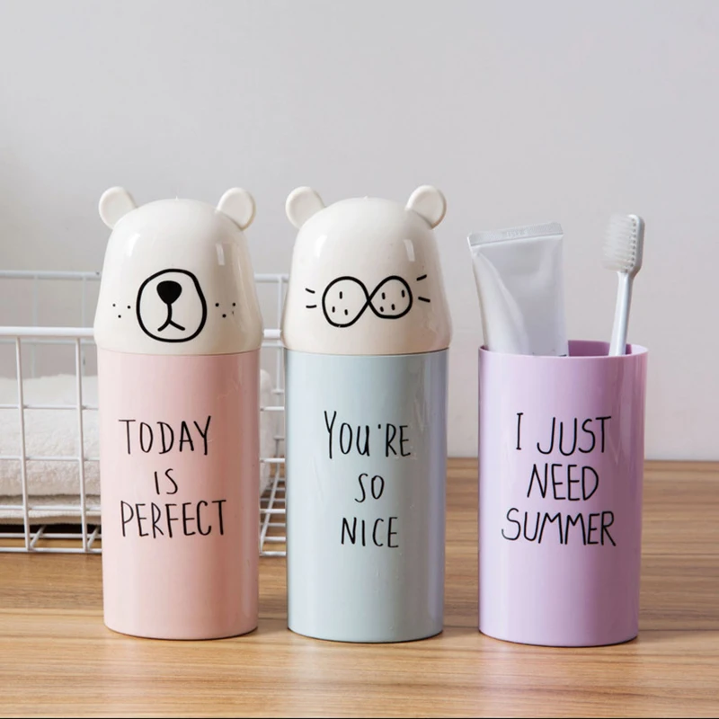 Fashion Cute Gargle Cup Toothpaste Storage Box Toothbrush Holder Water Cup 