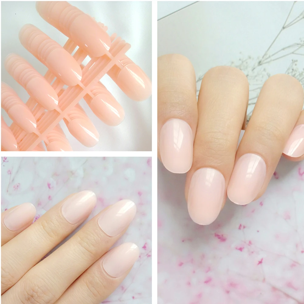 

240 Pcs/ lot Translucent Nude Artificial False Nails For Design Acrylic Fake Fingernails DIY Full Cover Salon Tips Manicure Tool