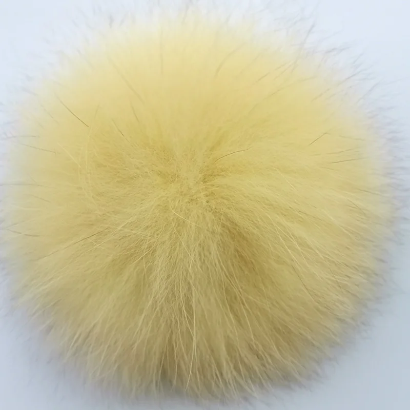 Отборные мягкие гладкие длинные струящиеся волосы 13-15 см/5,1-5,9 дюймов роскошный супер большой натуральный шарик из меха лисы с пряжками для женщин детей шляпа - Цвет: Yellow-Buttons