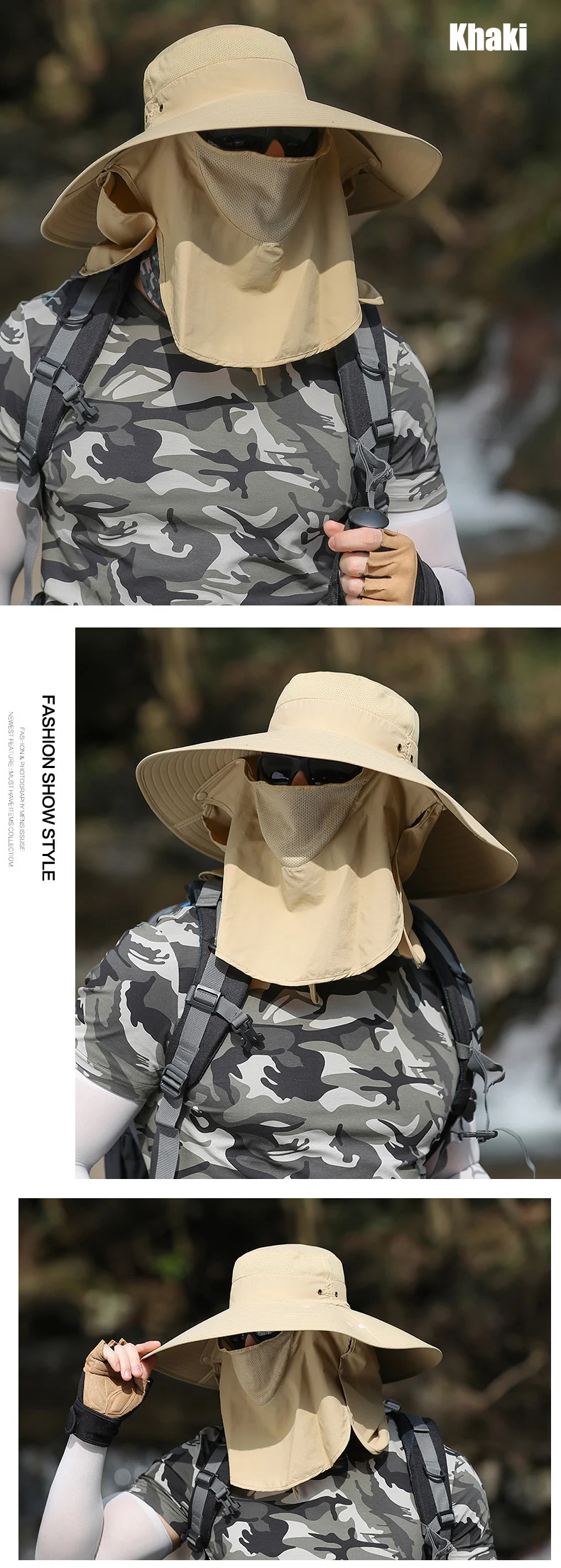 Летняя Солнцезащитная шляпа ведро для мужчин и женщин Boonie шляпа с горлышком наружная защита от ультрафиолета Большие широкие полями Туризм рыболовная сетка дышащая