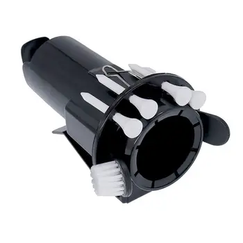 

Lotusflower 1Pc Cheap Price Black Golf Tee Ball Holder with Brush Attach to Golf Bag Golf Brush Divot Tool Ball Tee Holder