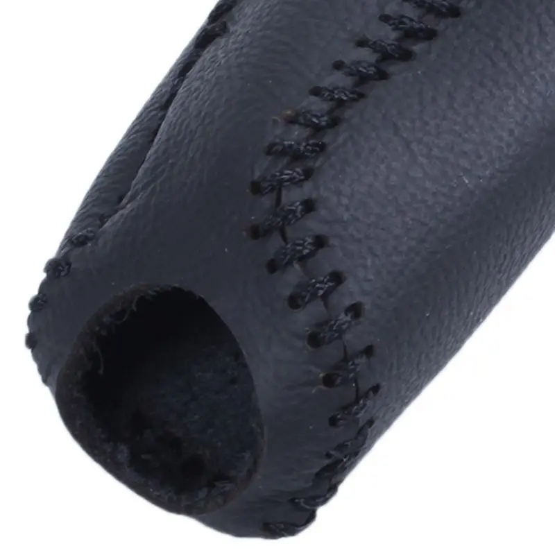 Leather Hand Brake Cover Protective Sleeve For Honda / Accord / Civic 8 Black + black line