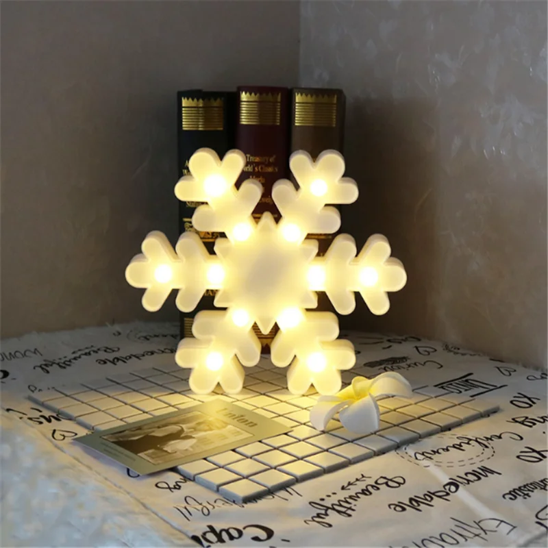 

3D Decorative Night Light LED Snowflake Bell Elk Penguin LED 3D Light for Christmas Holiday Party Decoration LED Bedside Lamp