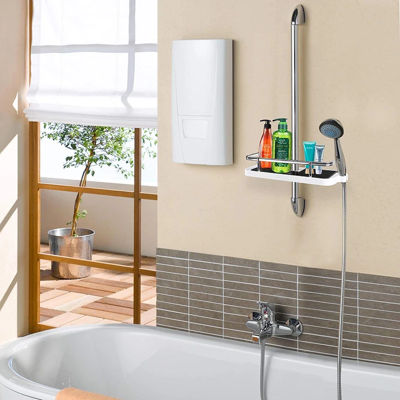 Ванная комната полюс душ хранения держатель Органайзер для мыла лоток моющая, для душа корзина для шампуней инструмент для ванной комнаты с вешалкой-Крючком 16-26