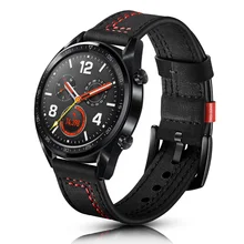 22 мм шовный стиль кожаный ремешок для huawei Watch GT 2 1 46 мм наручный ремешок для samsung Galaxy Watch 46 мм/gear S3 браслет ремень