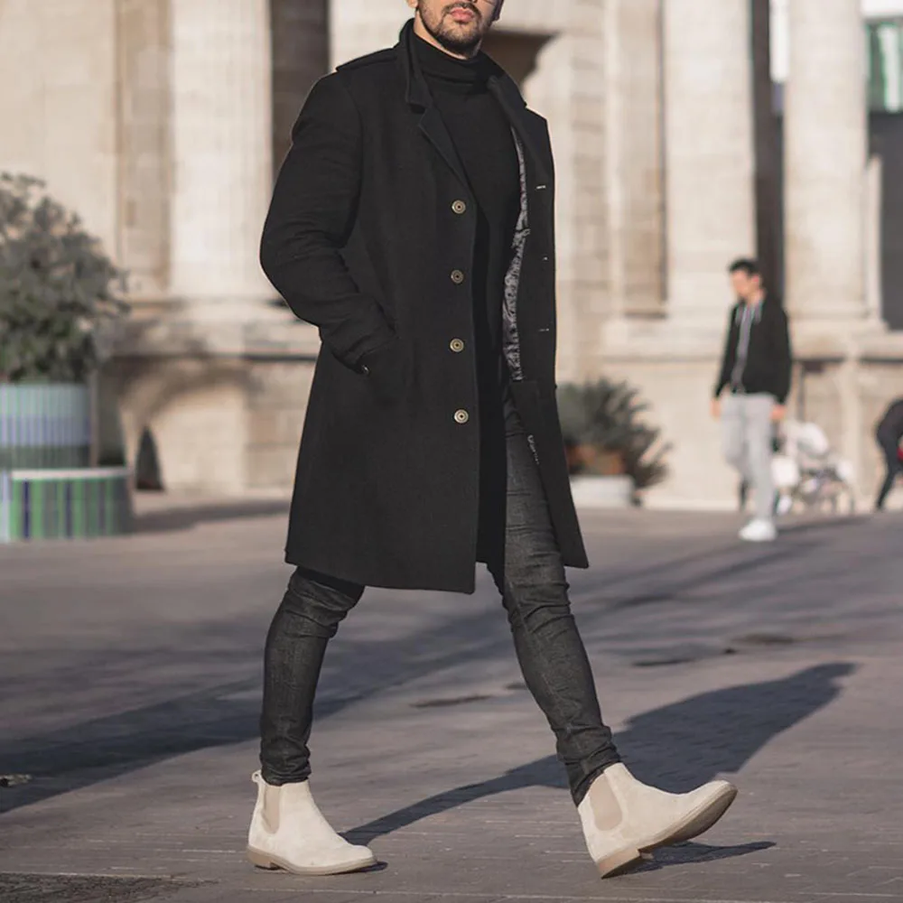 Coat Men Winter New Wool Blend Coats Men Quality Brand Men's Fashion Street Casual Wool Overcoat Long Section Wool Coat Male Coat Men Winter New Wool Blend Coats Men Quality Brand Men's Fashion Street Casual Wool Overcoat Long Section Wool Coat Male