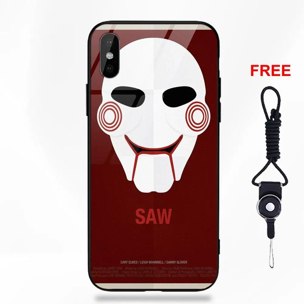 Маска ужасов для мужчин, страшная для huawei Honor 7X P20 Lite mate 10 Pro Redmi 5 Note 5A 6 для Galaxy S8 S9 Plus закаленное стекло - Цвет: as picture