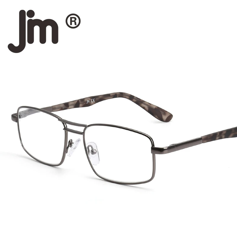 

JM Retro Vintage Reading Glasses for Men Metal Rectanglular Readers